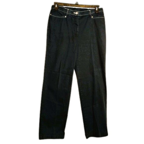 TanJay Women's Navy and White Stitching Chino Pants Size 12 - Picture 1 of 8